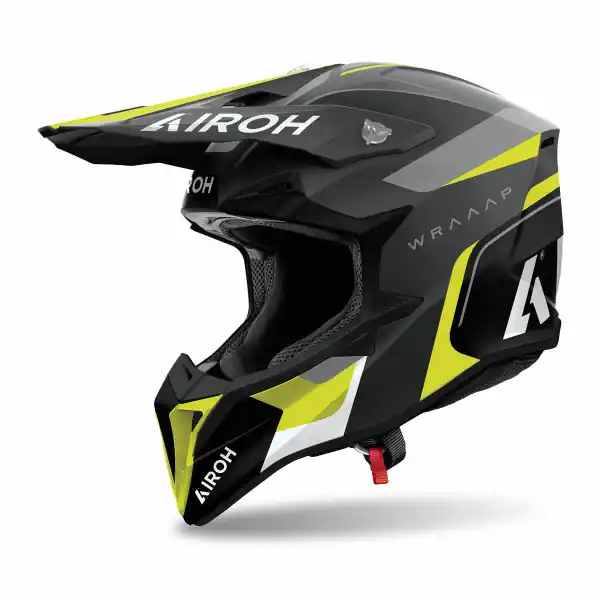 Cască Motocross Airoh Wraaap Conquer Yellow Matt Ieftin