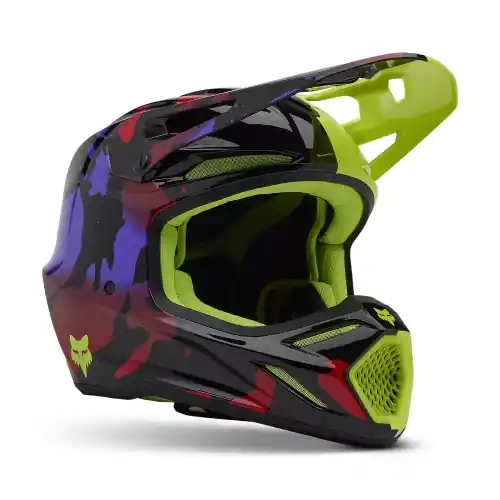 Casca Fox V3 Throttle Galben Fluo XS Lichidare de stoc