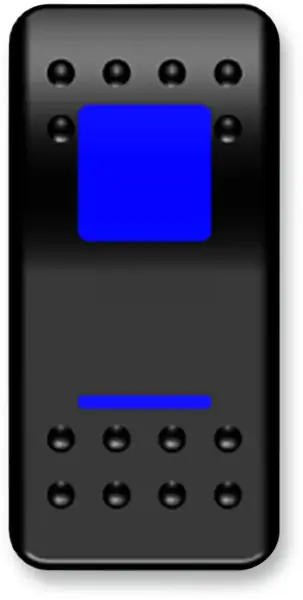 Rocker Switch Black, Blue Plată securizată
