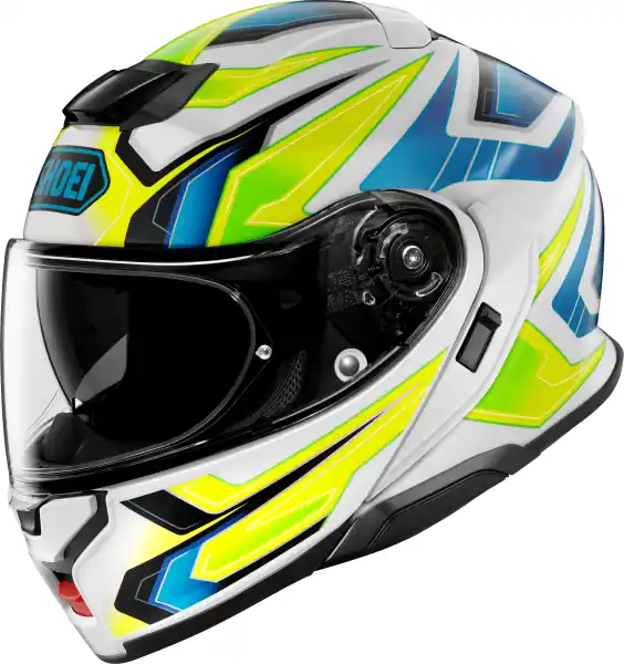 Super ofertă Casca Flip-up SHOEI NEOTEC3 ANTHEM TC-3 Albastru/Verde/Alb/Galben S