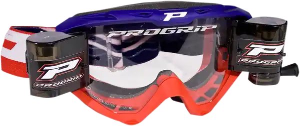 3450 Riot Roll Off Mounted Mx Goggles Blue, Red Retur ușor