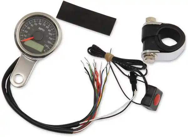 1-7/8(r) Programmable Imperial Speedometer With Indicator Lights Black Ofertă