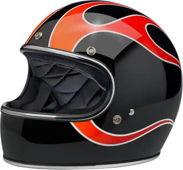 Premium Gringo Full Face Helmet Dice Flames Small Black, Red S