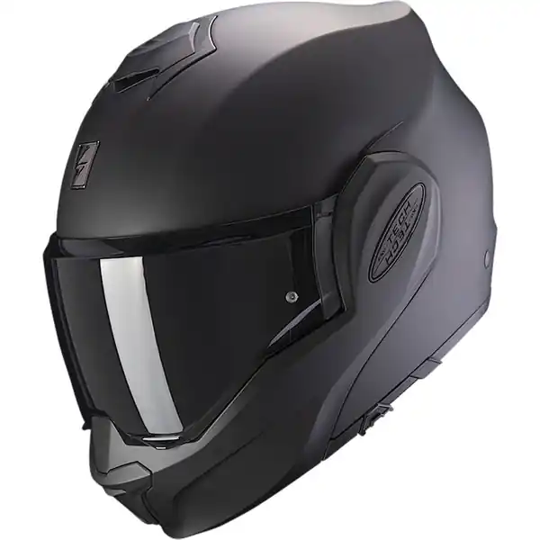 Reducere extra Casca modulara flip-back SCORPION EXO-TECH EVO SOLID S NEGRU MAT