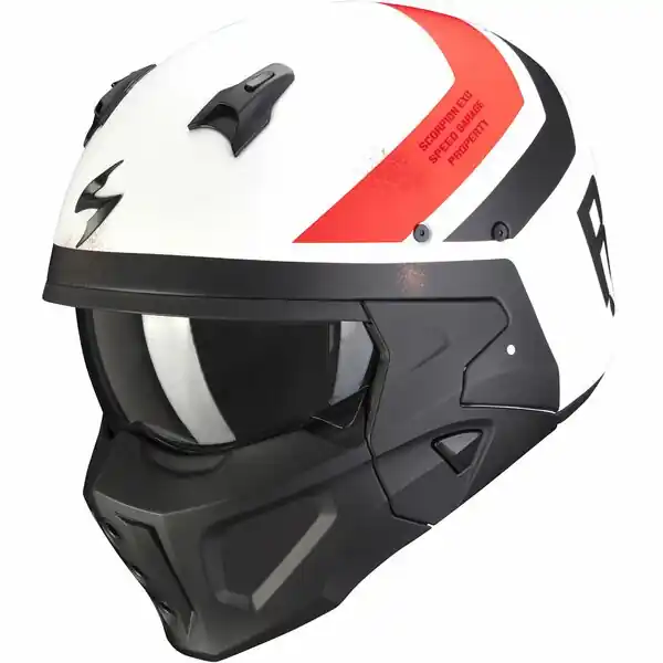 Vezi acum Casca moto Scorpion Covert-X T-RUST XXL Alb mat/Rosu