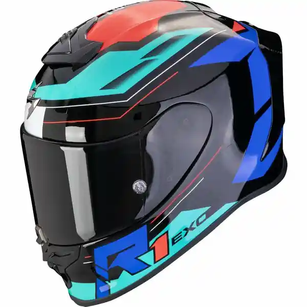 Plată securizată Casca integrala sport SCORPION EXO-R1 EVO AIR BLAZE Negru / Albastru M