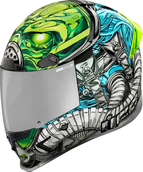 Ultima șansă Casca Icon Airframe Pro Outbreak Green/Blue M