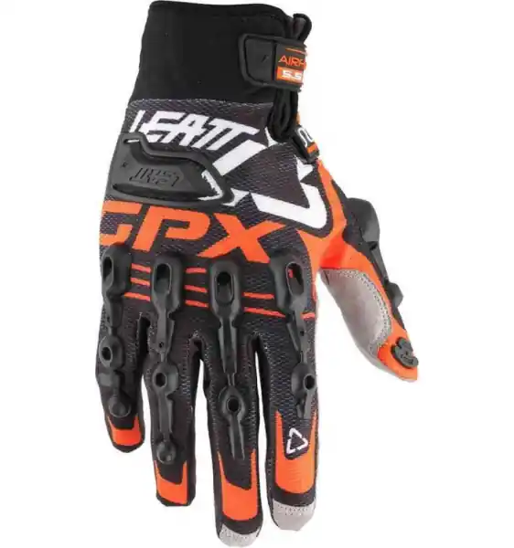 Premium Manusi Leatt GPX 5.5 Windblock Black/Orange S
