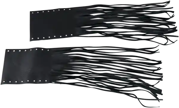 Fringed Leather Grip Covers Black Ofertă specială